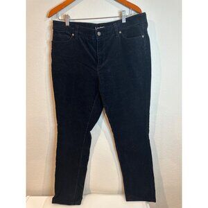 Lands' End Black Corduroy Mid Rise Slim Pants